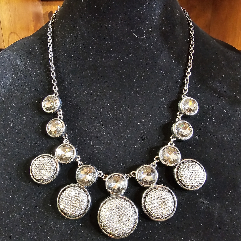 Dana Buchman Silver Statement Necklace with Medallion Pendants